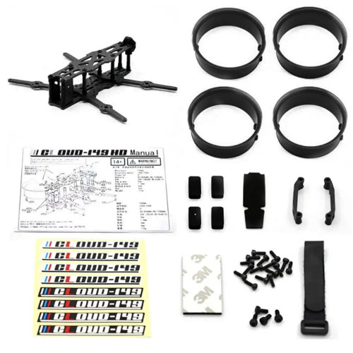 11b7e101f1b689794367d461abeaf72b.jpeg Reptile CLOUD-149 HD 149mm 3inch CineWhoop Carbon Fiber Frame Kit Compatible DJI Air Unit (Black) C150B-Kit
