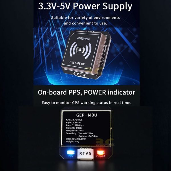 1ae1916a4e2b4dd960212b92776954b3.jpeg GEPRC GEP-M8U GPS Module GLONASS BDS Support GEP-M8U