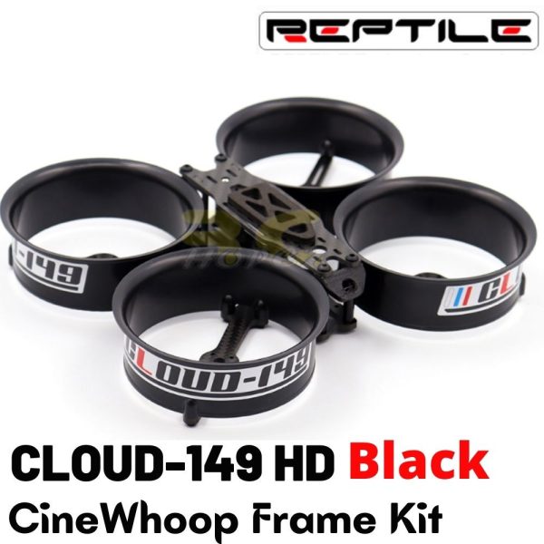 Reptile CLOUD-149 HD 149mm 3inch CineWhoop Carbon Fiber Frame Kit Compatible DJI Air Unit (Black) C150B-Kit