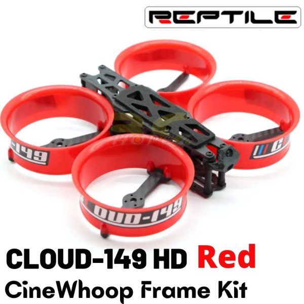 Reptile CLOUD-149 HD 149mm 3inch CineWhoop Carbon Fiber Frame Kit Compatible DJI Air Unit (Red) C150R-Kit