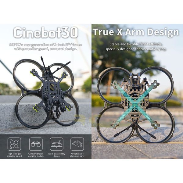 9e208a66e4e928bef4cb82fcf598fc1b.jpeg GEPRC GEP-CT30 Cinebot30 127mm 3Inch Frame Only/COB Light Strip+BEC Frame Kit (Optional) GEP-CT30