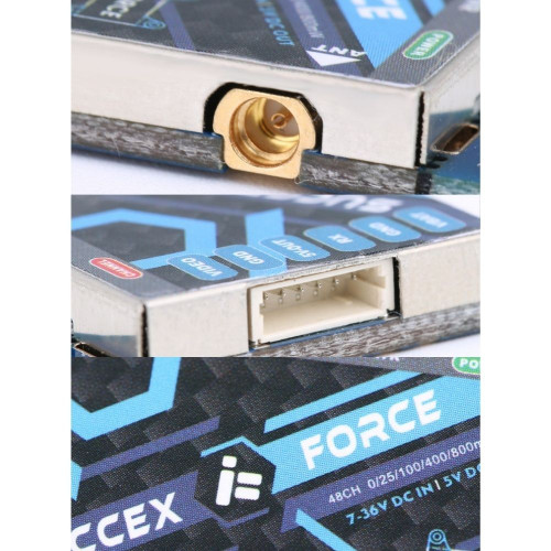 iFlight SucceX Force 5.8g 48CH PIT/25mW-800mW Adjustable VTX with MMCX to RP-SMA Adapter Cable for FPV MX8824-R