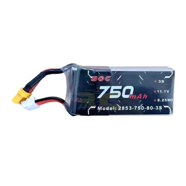 Alienmodel 3S 11.1V 750mAh 80C Lipo Battery with XT30 Plug AL750/80-3S