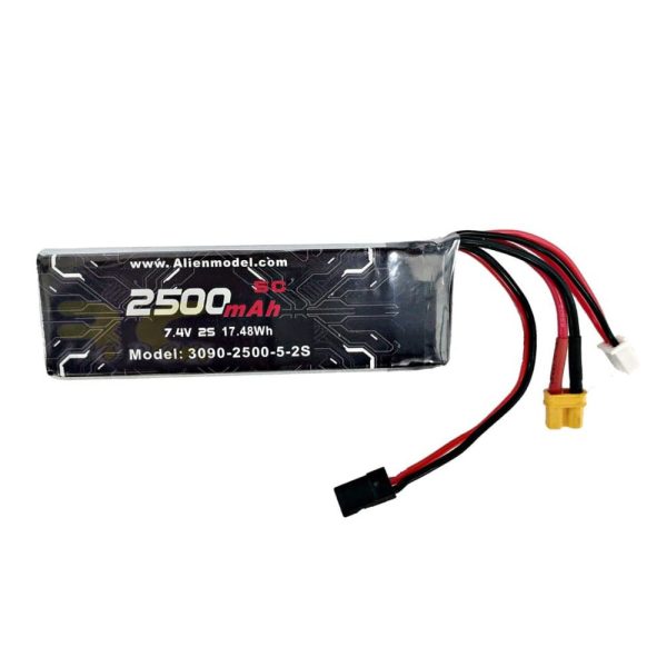 86fb5f353ba9a0609f090b75e8e49e2b.jpeg Alienmodel 2S 7.4V 2500mAh 5C Lipo Battery with XT30&JR connector Compatible With Frsky Taranis X9Dplus AL2500/5-2S