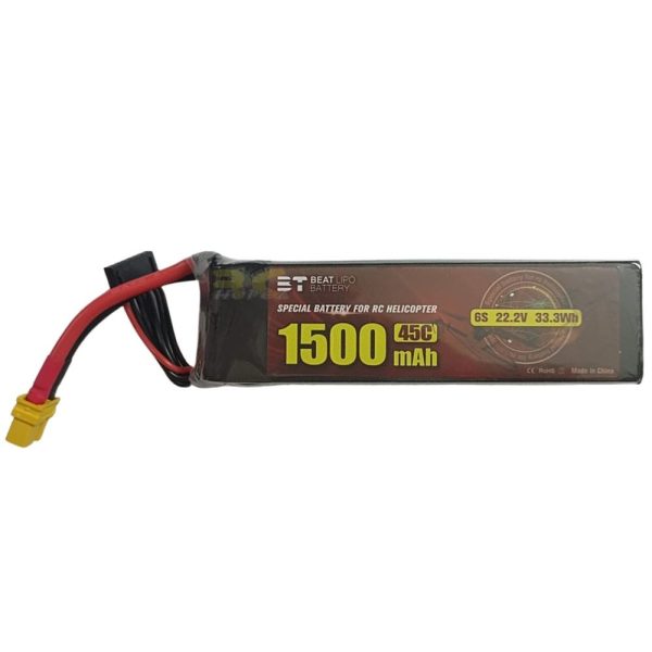 BEAT 22.2V 1500mAh 45C 6S LiPo Battery With XT60 Plug for Goblin 380/GAUI X3/Align 450L RC Helicopter BT1500/45-6S