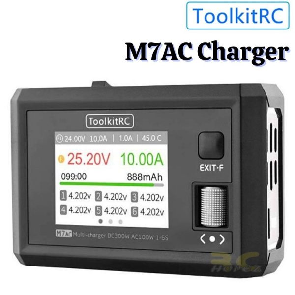 ToolkitRC M7AC 100W AC/300W DC 15A 2-6S Smart Balance Charger  with XT30/XT60 Output - EU Plug TK-M7AC