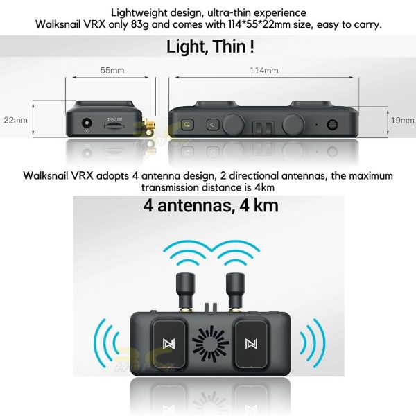 Caddx Walksnail Avatar VRX Combo For FPV Drone Compatible Skyzone Fatshark HDZero Goggles WN-Avatar VRX