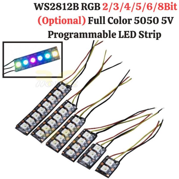 WS2812B RGB 2/3/4/5/6/8Bit (Optional) Full Color 5050 5V Programmable LED Strip BG-LED