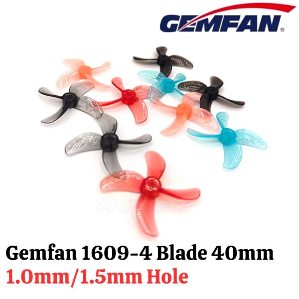 5dc0f988117e0868153325a33eac30d2.jpeg Gemfan 1609-4 Blade 40mm 1mm/1.5mm Hole (Optional) 4pair/8pcs Gem1609-4