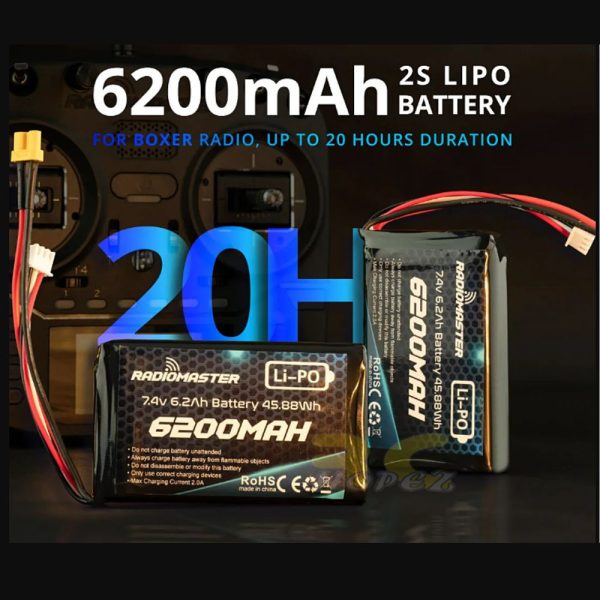 RadioMaster 6200mah 2S Lipo Transmitter Battery with XT30 Plug For Boxer / TX16S M6200