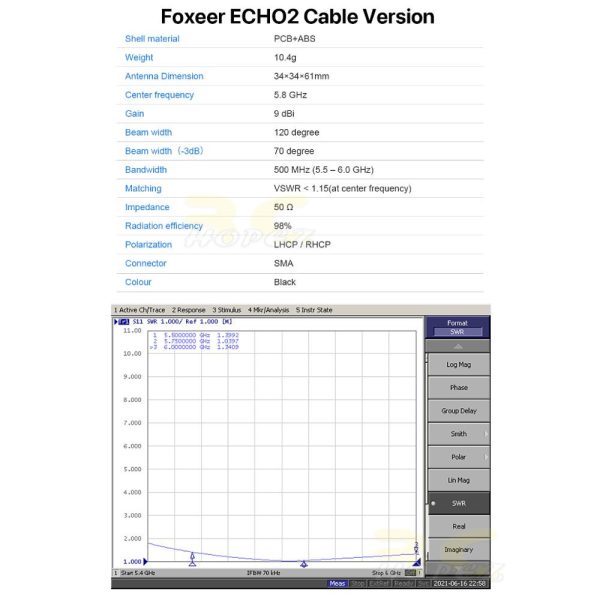 e327a5132ff3f04207eb6a469ac4dd12.jpeg Foxeer Echo V2 2 5.8GHz 9dBi Patch Antenna LHCP/RHCP for FPV Racing Drone VTX/VRX Goggles Monitor XJ533