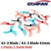 Gemfan 45-2 Blade / 45-3 Blade 45mm 1.0mm/1.5mm Hole (Optional) 4pair/8pcs Gem45