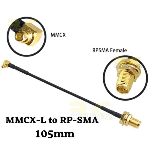 MMCX-L to RP-SMA Female Antenna Extension Adapter Cable 105mm ZX1001