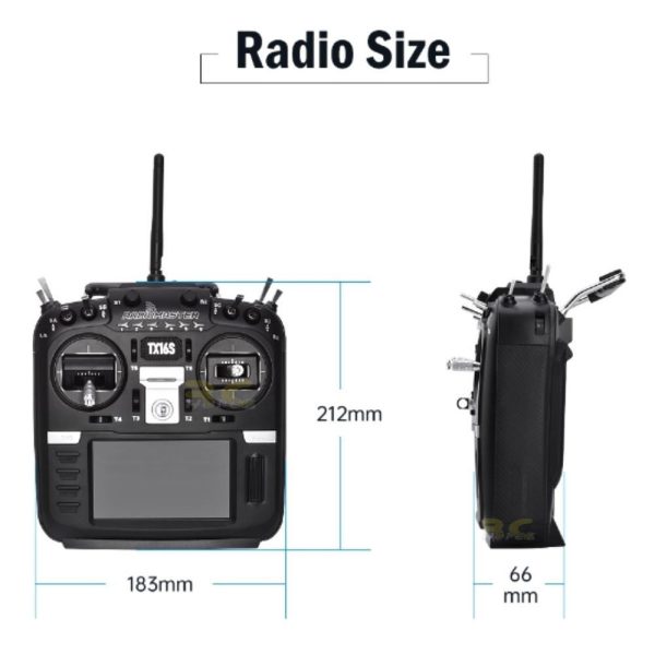 RadioMaster TX16S Hall Sensor Gimbals 2.4G 16CH Multi-protocol RF System OpenTX W/5000mah 7.4V Li-ion Battery TX16S-Hall