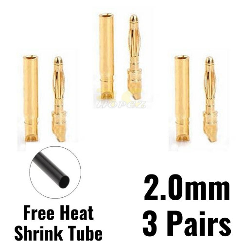 01cdaaf8d4de4acafb7372e138d7ef63.jpeg 2.0mm Banana Gold Bullet Banana Connector (3 Pairs) 13120238