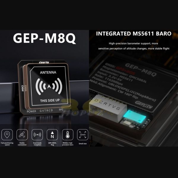 0c764c004578b664b988b4aca3f4f1cf.jpeg GEPRC GEP-M8Q GPS Module - GLONASS MS5611 Barometer Compass GEP-M8Q