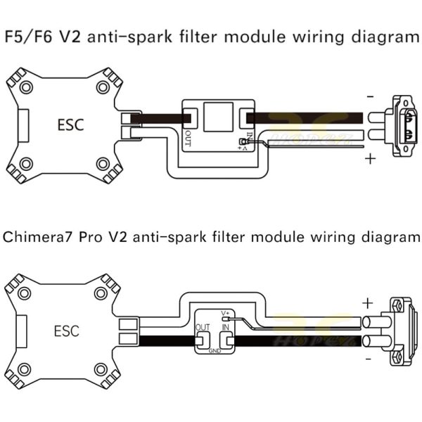 iFlight Anti Spark Filter for Nazgul Evoque F5/F6 V2/Chimera7 Pro V2 /Nazgul5 V3 with XT60E-M MX-Anti Spark