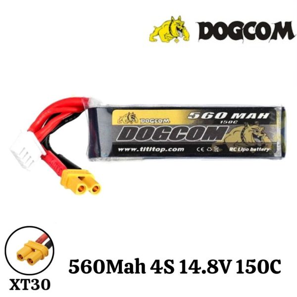 1d0bcdb97d6ed58ff172ef7624724f07.jpeg Dogcom 14.8V 560mAh 150C 4S Lipo Battery With XT30 Plug DCM560/150-4S