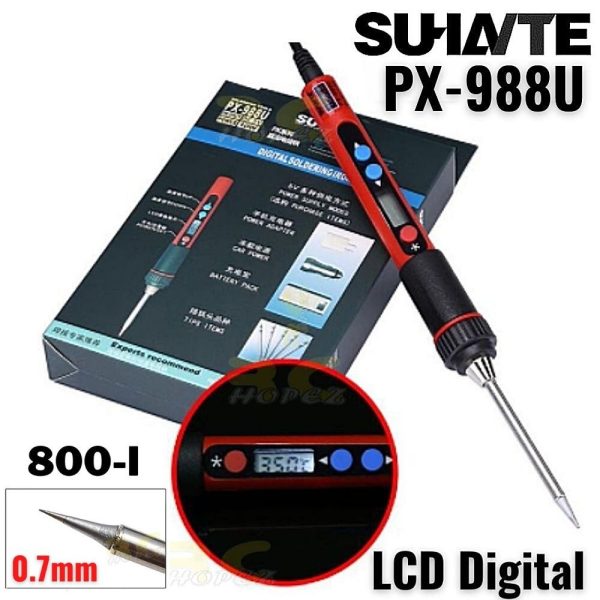 Suhante PX-988U USB 5V 10W LCD Digital Thermostat Adjustable Lead With Soldering Iron Tips 800-I PX-988I