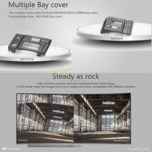 Skyzone SteadyView X 5.8GHz IPS Screen Receiver Ground Station Module with Antennas XJ538