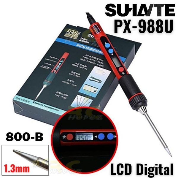 Suhante PX-988U USB 5V 10W LCD Digital Thermostat Adjustable Lead With Soldering Iron Tips 800-B PX-988B