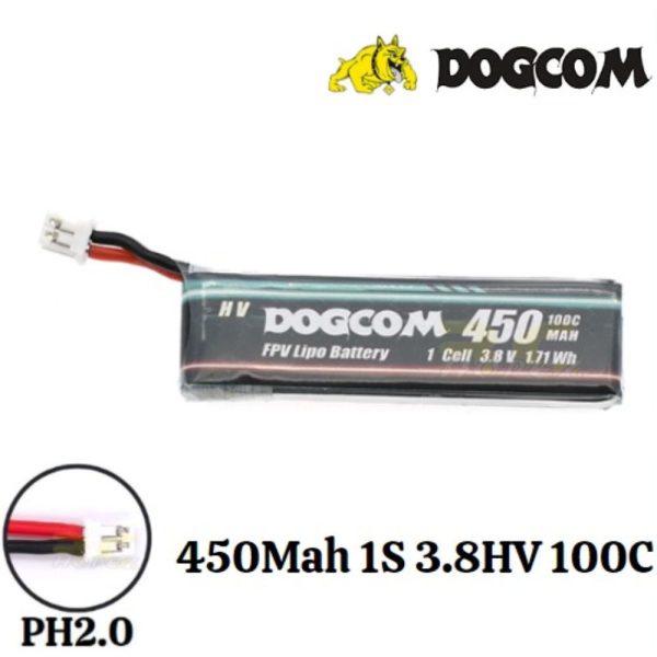 7207f70e40059539e2d7a9cb063e757d.jpeg Dogcom 3.8V 450mAh 100C 1S Lipo Battery With PH2.0 Plug DCM450/100-1S