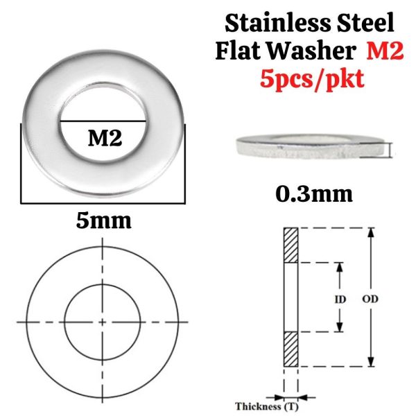 86b1b947839332e54255b4352d3b1bd4.jpeg Flat Washer M2 M2.5 M3 304 Stainless Steel Washer Plain Washer Gaskets (5pcs/pkt) WS-Washer