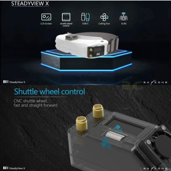 Skyzone SteadyView X 5.8GHz IPS Screen Receiver Ground Station Module with Antennas XJ538