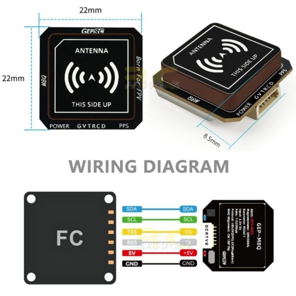 96e5abb3a8aa082a761f019e9b3dded1.jpeg GEPRC GEP-M8Q GPS Module - GLONASS MS5611 Barometer Compass GEP-M8Q