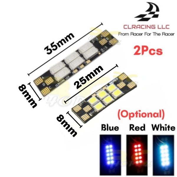 2Pcs CLRACING LLC 8x25mm/35mm (Optional) 6 Bits 3-6S Frame Arm LED Board Light For FPV Racing Drone BG-2535