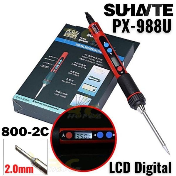Suhante PX-988U USB 5V 10W LCD Digital Thermostat Adjustable Lead With Soldering Iron Tips 800-2C PX-9882C