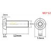 10.9 Level Mushroom Semicircular Head Hexagon Socket Screw M3mmX6/8/12/16mm (2pcs/pkt) IH-M3