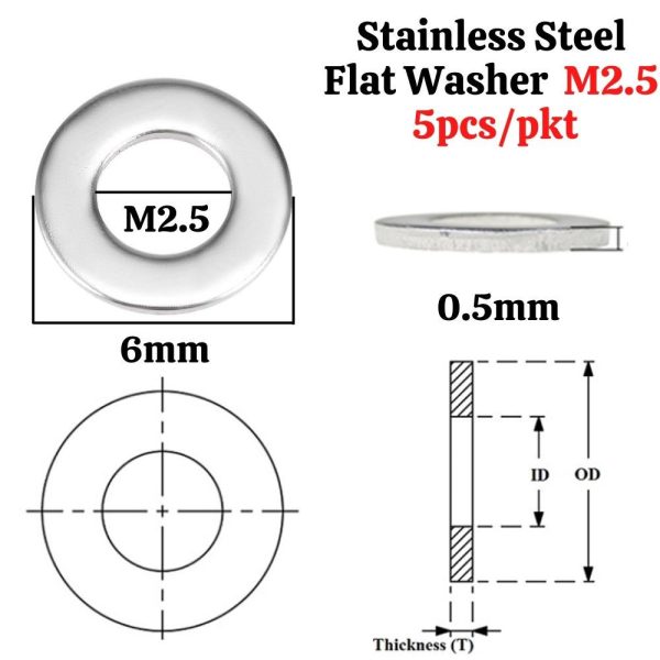 ce94996b3c7be86c7eda4cb02f8d3f37.jpeg Flat Washer M2 M2.5 M3 304 Stainless Steel Washer Plain Washer Gaskets (5pcs/pkt) WS-Washer