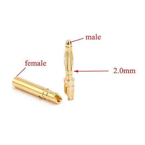 2.0mm Banana Gold Bullet Banana Connector (3 Pairs) 13120238