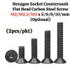 M2/2.5/3 x 5mm/6mm/8mm/10mm Hexagon Socket Countersunk Flat Head Carbon Steel Screw (2pcs/pkt) CSK-Screw