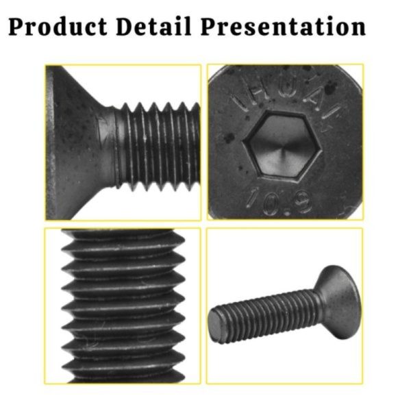 M2/2.5/3 x 5mm/6mm/8mm/10mm Hexagon Socket Countersunk Flat Head Carbon Steel Screw (2pcs/pkt) CSK-Screw
