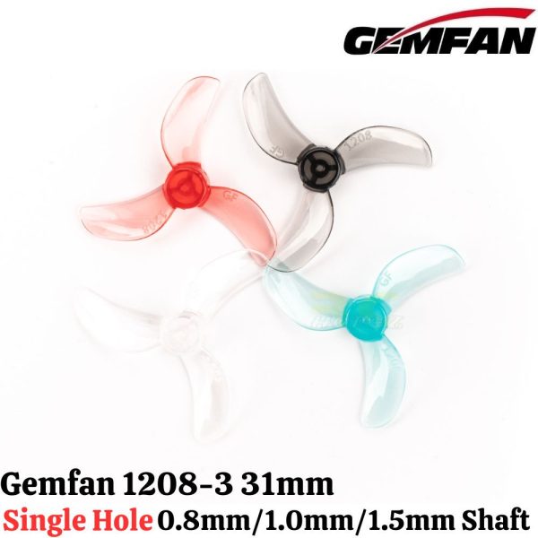 06db1fea7fc56b016b65312b2640ca87.jpeg Gemfan 1208-3 31mm Single Hole 0.8mm/1.0mm/1.5mm Shaft Propeller (4 pairs/8pcs) Gem1208-3