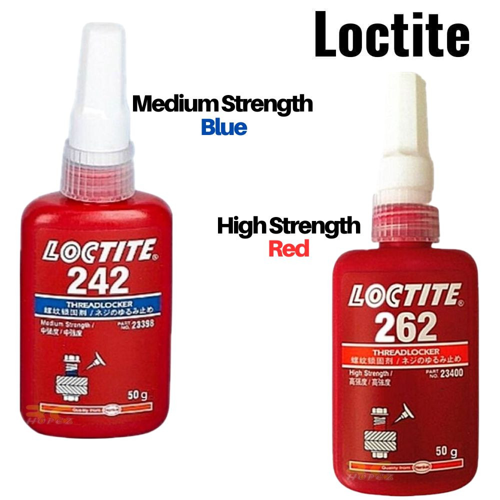 Loctite Blue (Medium Strength)/Red (High Strength) Adhesive