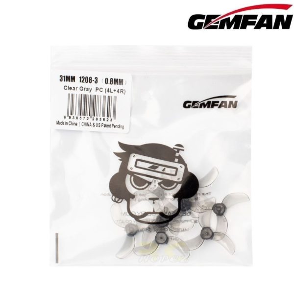 3c6bb1518a320a79a5e18fcb2c467860.jpeg Gemfan 1208-3 31mm Single Hole 0.8mm/1.0mm/1.5mm Shaft Propeller (4 pairs/8pcs) Gem1208-3