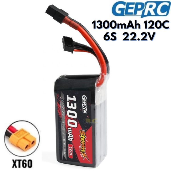 8acf1422fdda99197fea7c4302589f1e.jpeg GEPRC Storm 6S 1300mAh 120C 22.2V LiPo Battery With XT60 Plug GEP1300/120-6S