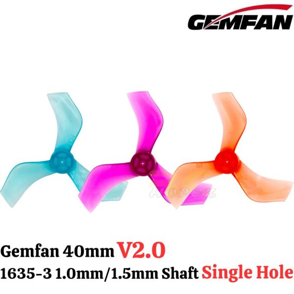 f543c029f9d7f28ee79c3ae0b9e06bb8.jpeg Gemfan 1635-3 40mm V2.0 Single Hole 1.0mm/1.5mm Shaft Propeller (4 pairs/8pcs) Gem1635-3-V2