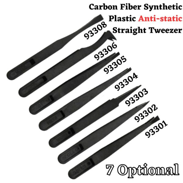 DIY&FPV 93301 93302 93303 93304 93305 93306 93308 Anti-Static Carbon Fiber Synthetic Plastic Straight Tweezer XD-Tweezer