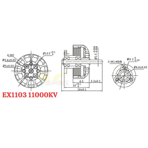 c1c73c7fc84185a01a1c0234f1fe8429.jpeg Happymodel EX1103 11000KV 1-2S 1.5mm Shaft Brushless FPV Motor for Happymodel Bassline/Mobula8 EX1103-11