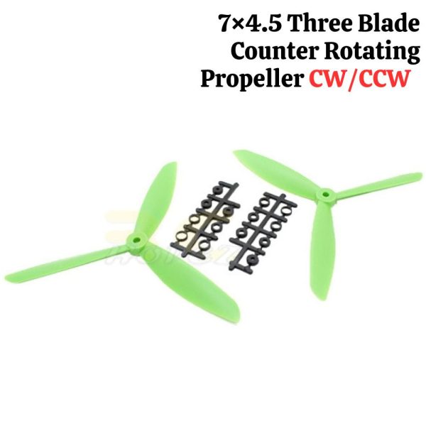 7×4.5 Three Blade Counter Rotating Propeller CW/CCW (1 Pair) 07453