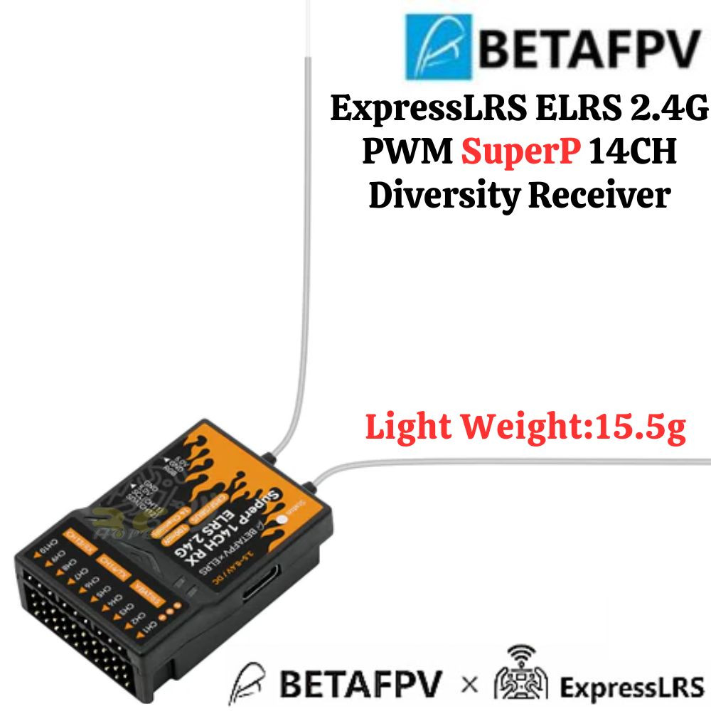 Récepteur SuperD ELRS Diversity BETAFPV – Double Chaîne RF, 2 Antennes, Tech TCXO, Protocole CRSF, Idéal Pour Drone FPV, Avion Longue Portée, Photo Aérienne Et Freestyle