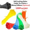 100Pcs/pkt Self-Locking Multi-Purpose Nylon Cable Tie 3.0mm x 80/100mm (Optional) CT-3.0mm