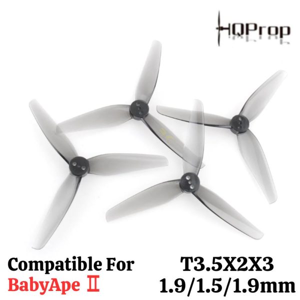 b61ec85e19936e900c9f0b7b4e3e0db7.jpeg HQProp T3.5X2X3 Grey 1.9/1.5/1.9mm Hole 3-blade Propeller (2 pairs/4pcs) HQT352