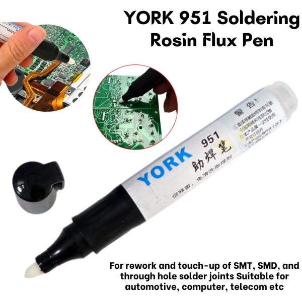 951 Kester YORK Portable Rosin Flux Pen for Automotive Computer Telecom for Through Hole Solder Joint Rework BG-951N