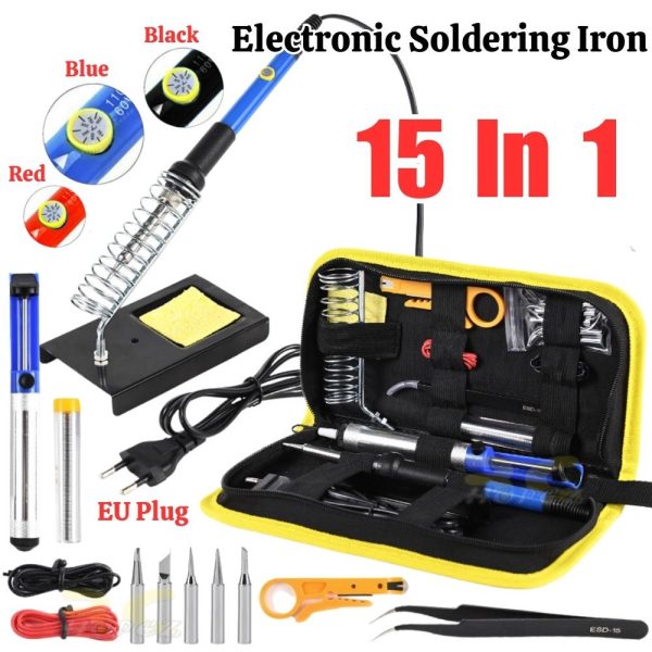 60W 936 Type Solder Soldering Iron Set Station Tool Replaceable Tips Adjust Adjustable Temperature 15PCS 15 in 1 BG-908