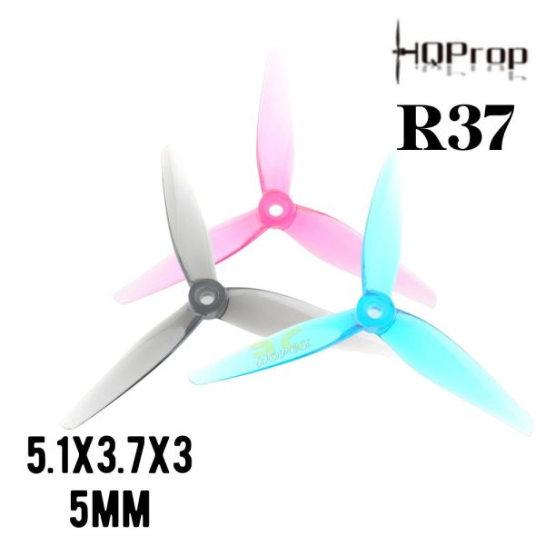 fc6f21a23b8b3c84540c429451942cd1.jpeg HQProp R37 5.1X3.7X3 Light Grey/Blue/Pink (Optional) 5mm Hole 3-Blades propeller (2pairs/4pcs) HQR37